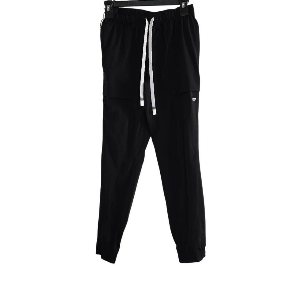Fabletics Men's Size Small Black White Side Stripe Athletic Joggers